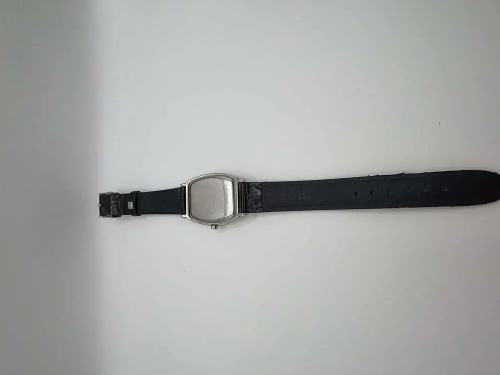 SKC Tonneau Case Quartz Women's Watch with Black Leather Strap